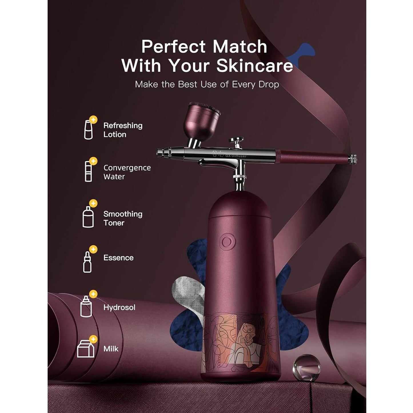 GX Nano Mist Sprayer Facial Steamerm,Portable and Rechargeable Atomizer