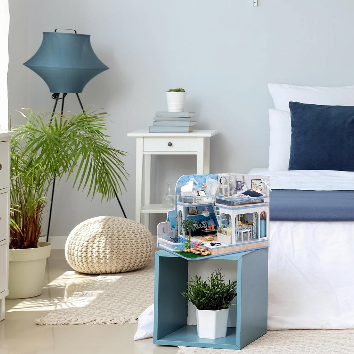DIY Miniature House Kits,Tiny House Pet Shop with Furniture & LED, Home Decor