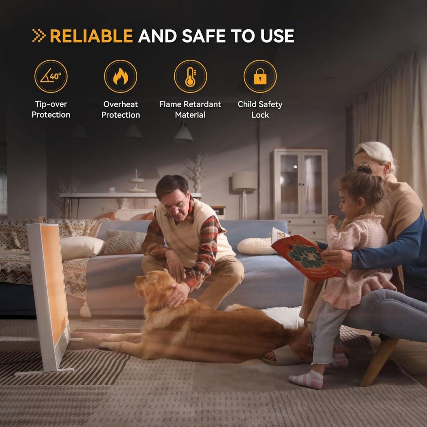 Portable Electric Space Heater with Far-Infrared Heat