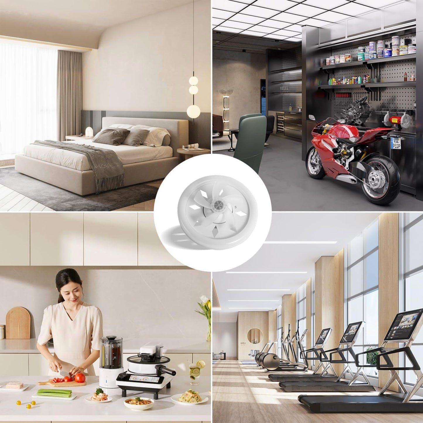 (A Pair) Ceiling Fan with Remote Screws Into Light Bulb Socket E26/E27 Base 360-Degree Rotate