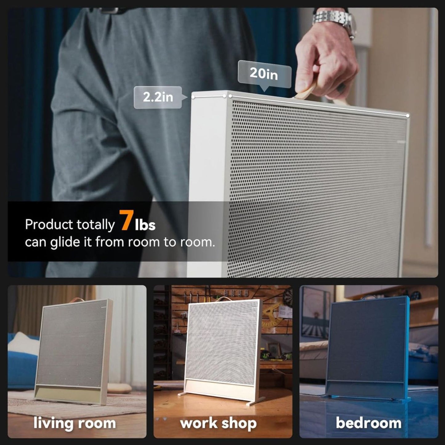 Portable Electric Space Heater with Far-Infrared Heat