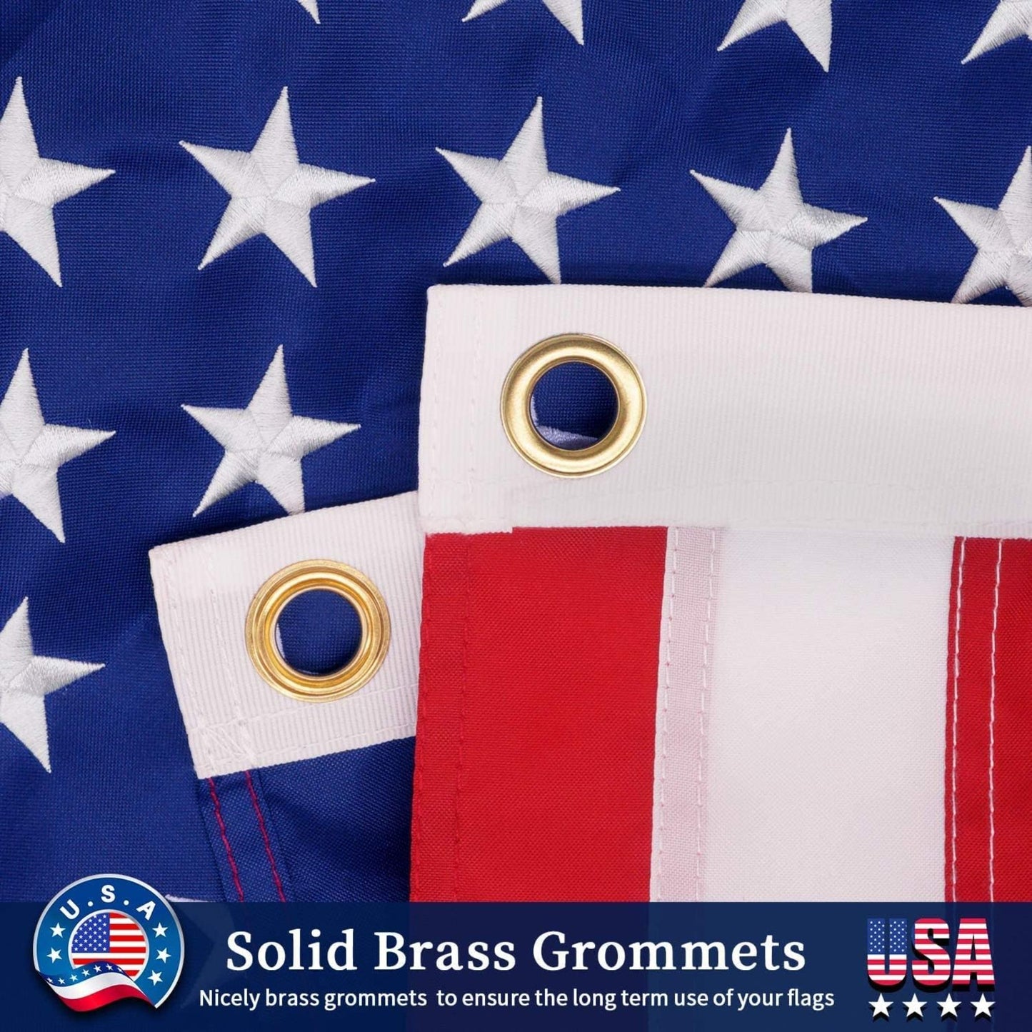 Embroidered Double Sided US and military Flag 3x5 Set Outdoor All Weather