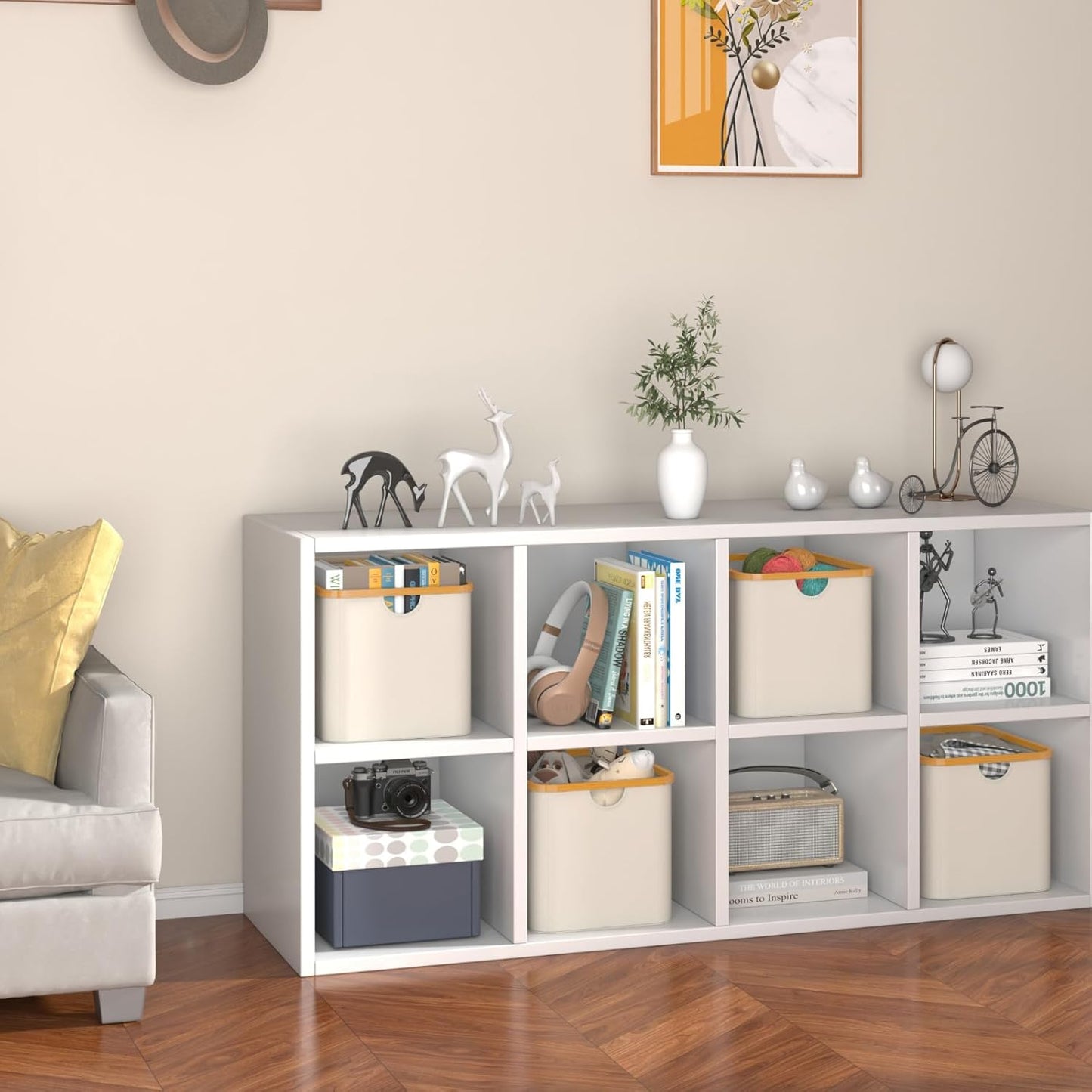 42L Foldable Hamper - Oxford Fabric & Bamboo Frame, Multi-Scenario Storage