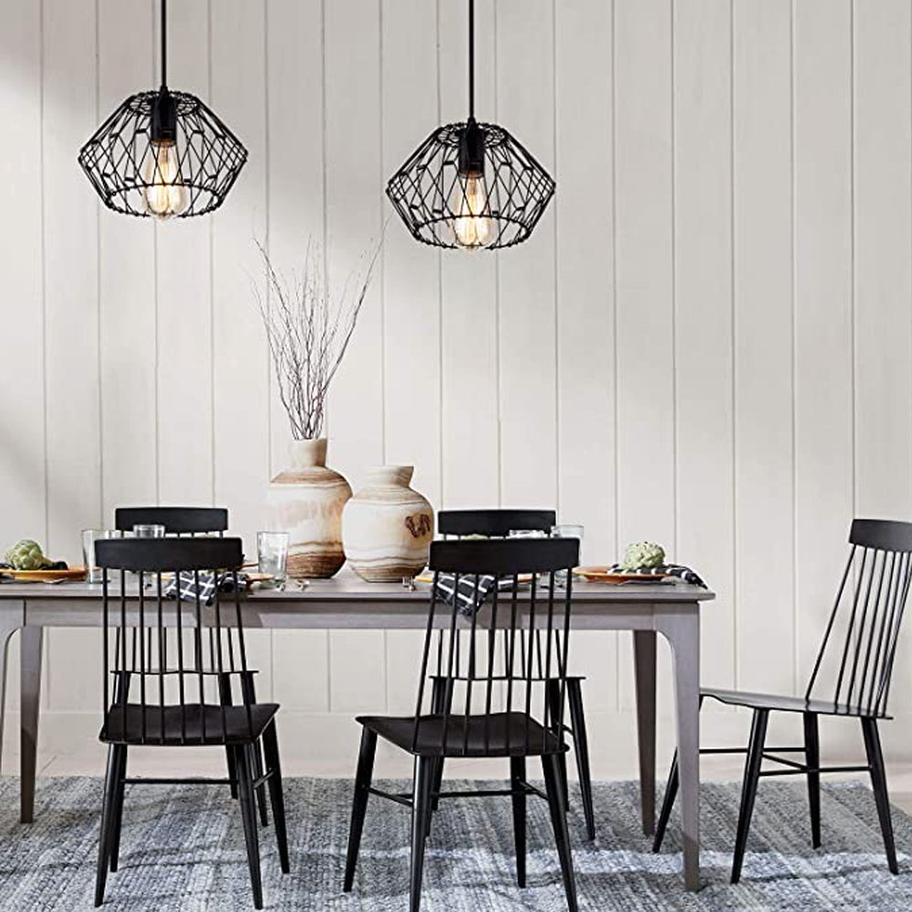 WOWMTN Industrial Retro Cage Chandelier (bulbs excluded)