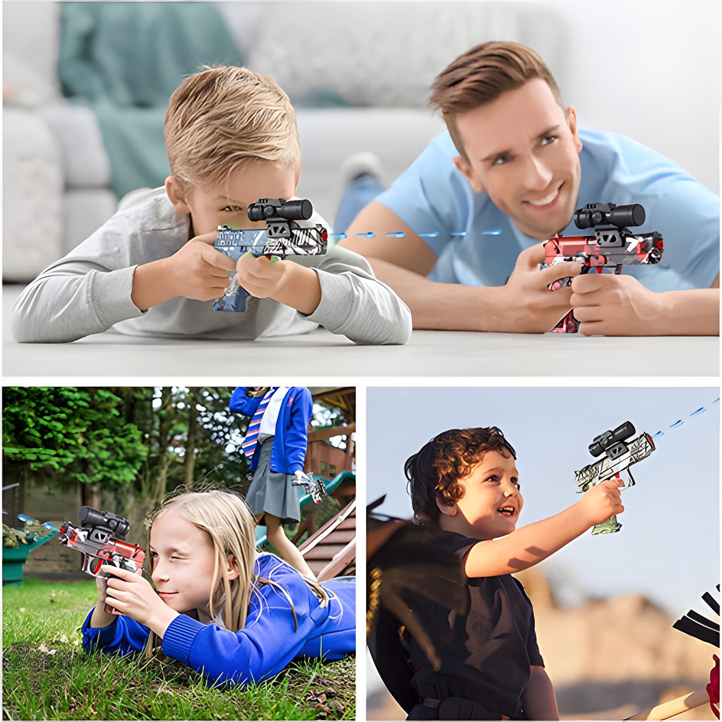 WOWMTN Semi-Automatic Water Gel Beads Gun with 10,000 Beads