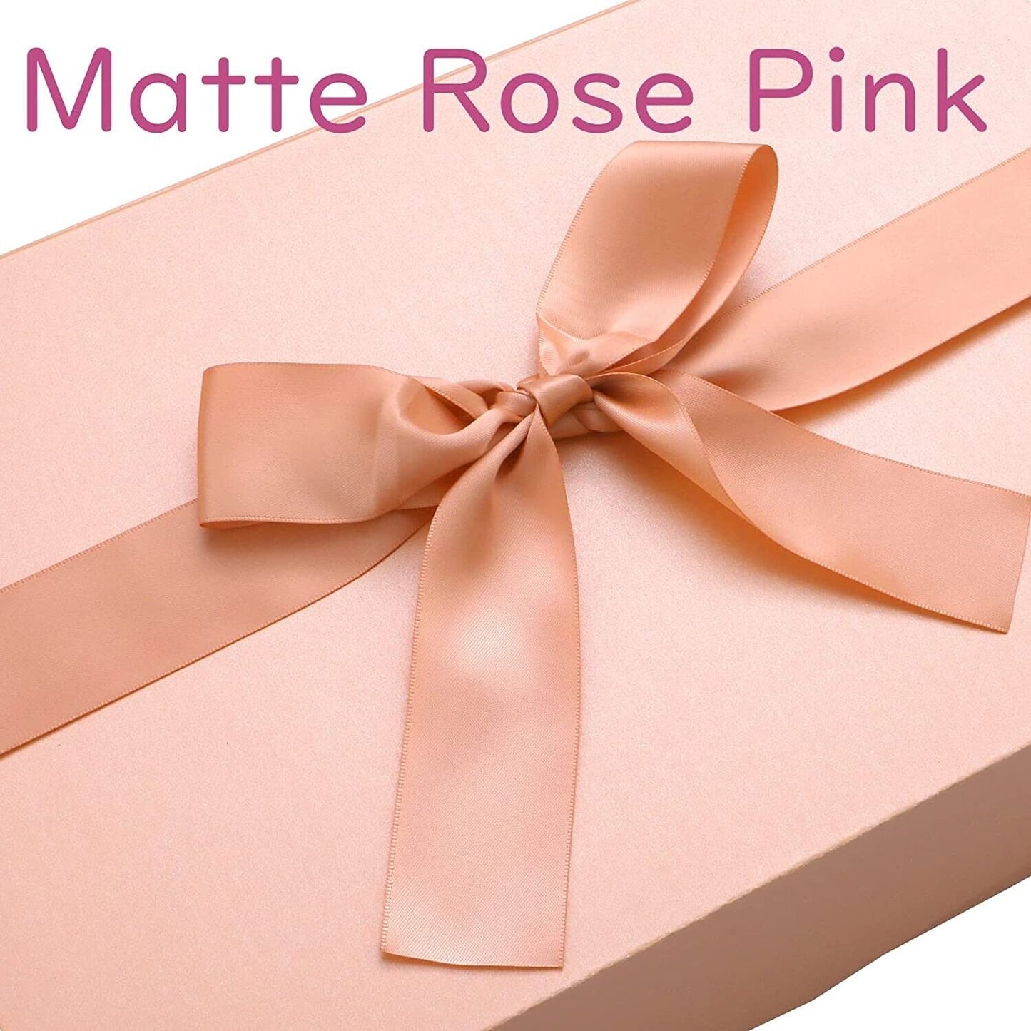 WOWMTN 5 Large Gift Boxes 13.5x9x4.1 Inches Gift Boxes Rose Pink with Magnet Closure