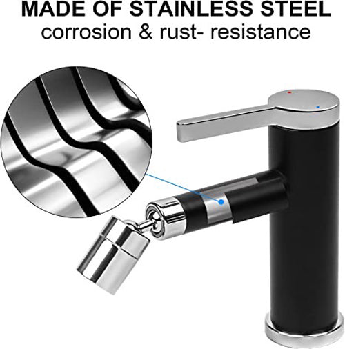 WOWMTN Water Faucet Stainless Steel Rotated Sprayer Black Copper Casting Body
