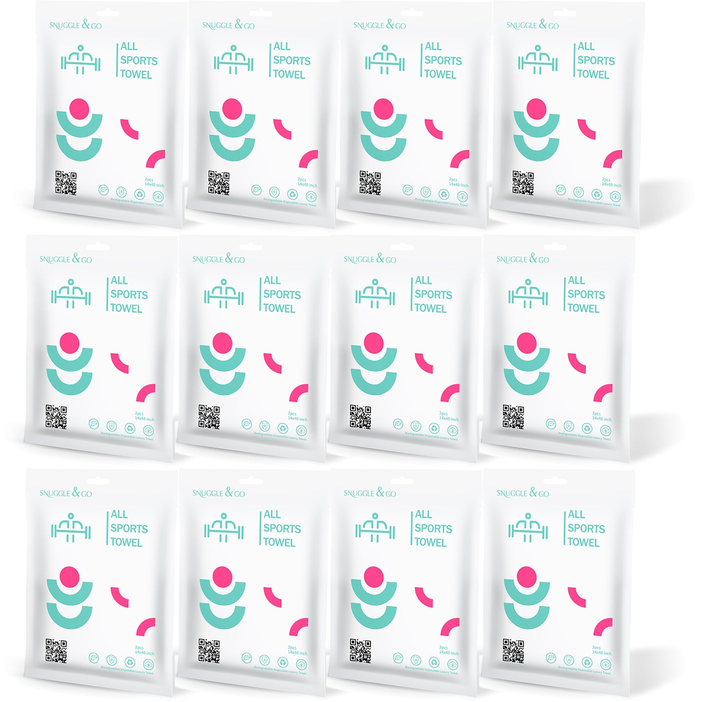 Snuggle&Go Sports Towel Disposable Towel 100% Cotton Hyper Allergenic-Lux Soft Fabric