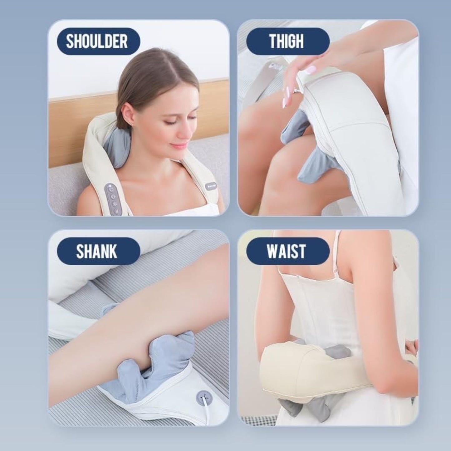 Shiatsu Electric Back Shoulder and Neck Massage with Heat Kneading Massage Pillow Type C Port