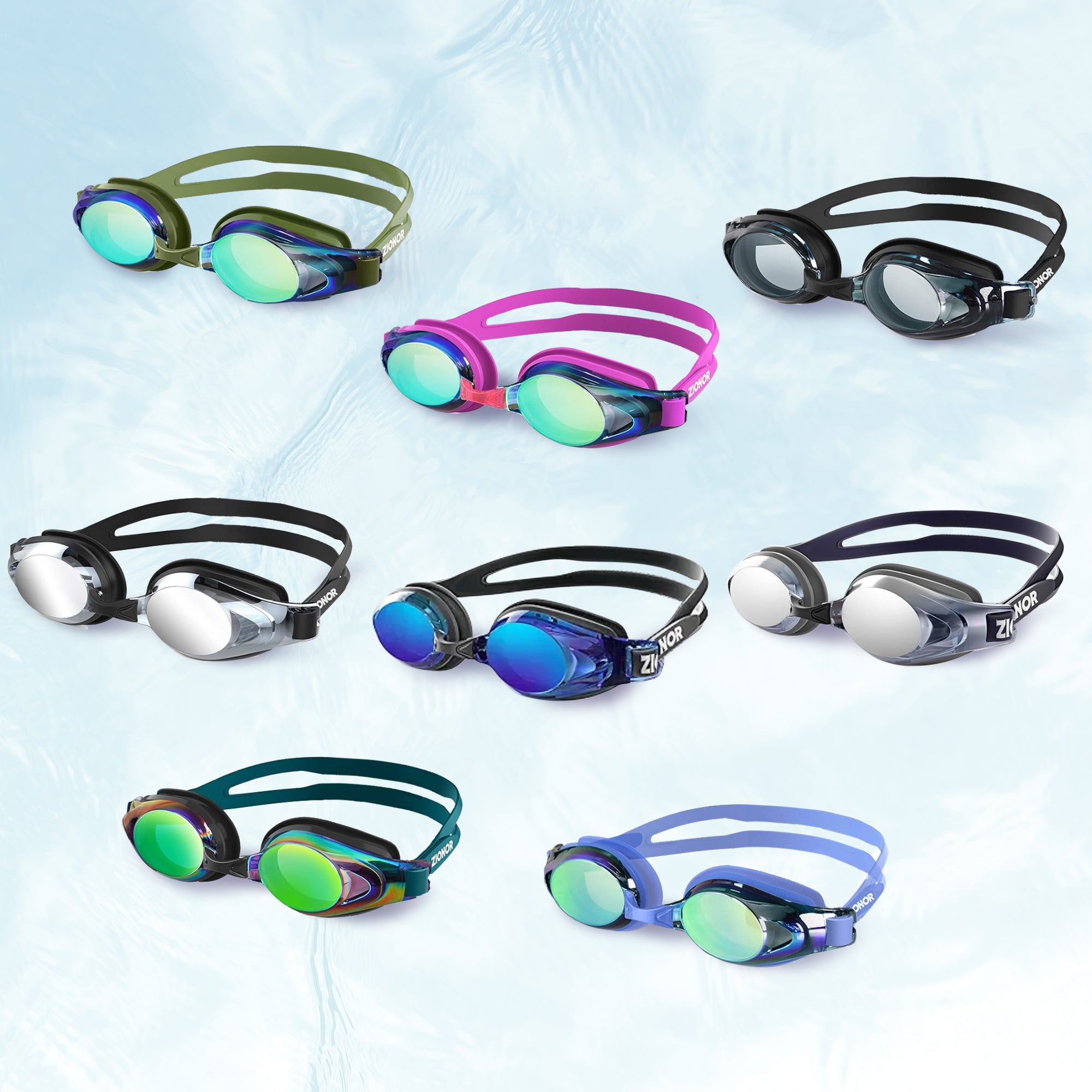 2 Set ) ZIONOR Swim Goggles for Men Women Anti-UV Goggles – WOWMTN