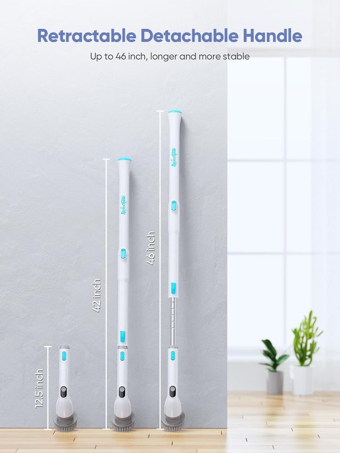 Electric Spin Scrubber Cordless Cleaning Full-Body IPX7 3 Speeds LCD Display 4 Replaceable Brushes