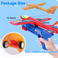 Airplane Launcher Toy 12.6" Foam Glider Led Plane, 2 Flight Mode, 3 planes Flying Toys