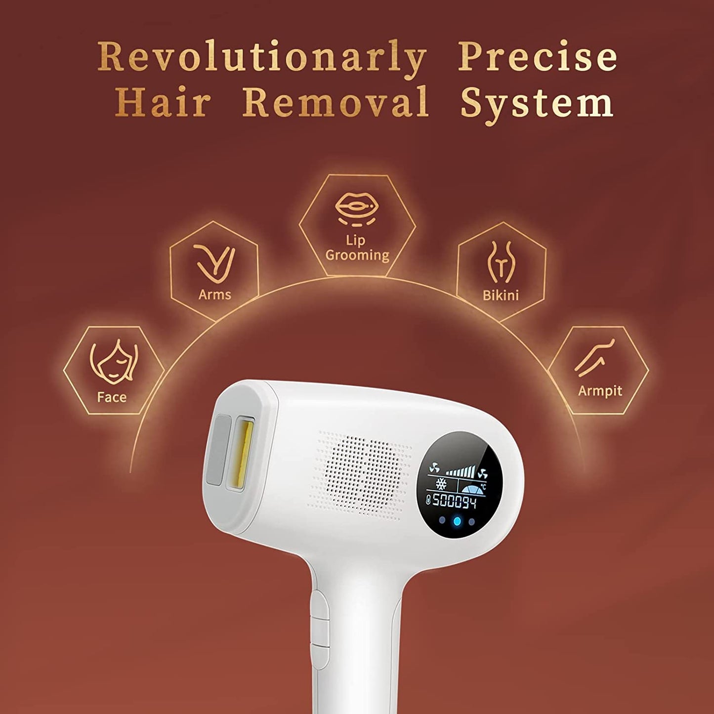 Painless IPL Laser Hair Removal for Women Men at Home 999,999 Flashes Ice Cooling Function Permanent