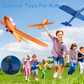 Airplane Launcher Toy 12.6" Foam Glider Led Plane, 2 Flight Mode, 3 planes Flying Toys