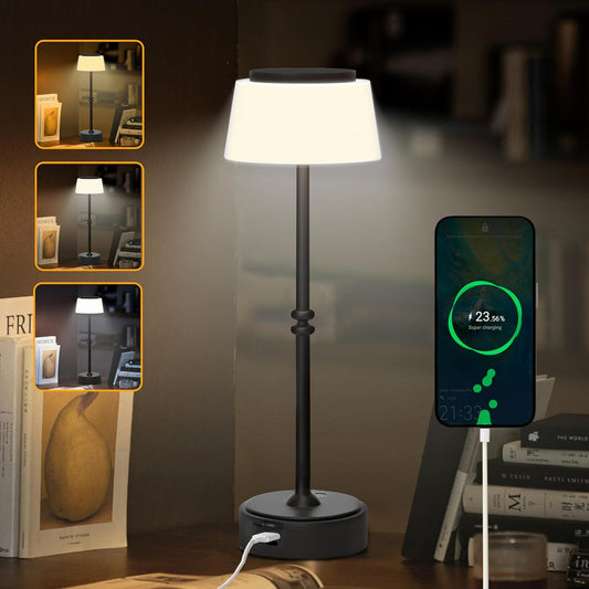 Multi-Scene Cordless LED Desk Lamp - 3-Tone Stepless Dimming, 4400mAh
