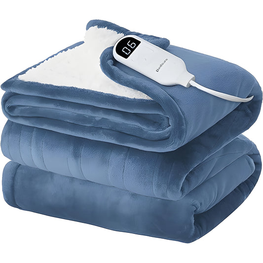 Bedsure Heated Blanket Electric Flannel 10 Time Settings 8 hrs Timer Auto Shut Off 6 Heat Settings