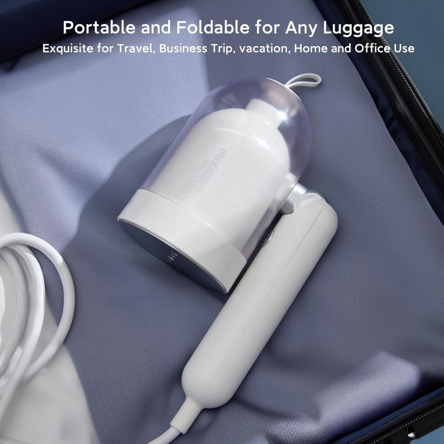 Instant Travel Steamer 1200W - 10s Heat, 160mL Tank, 266°F Wrinkle-Free