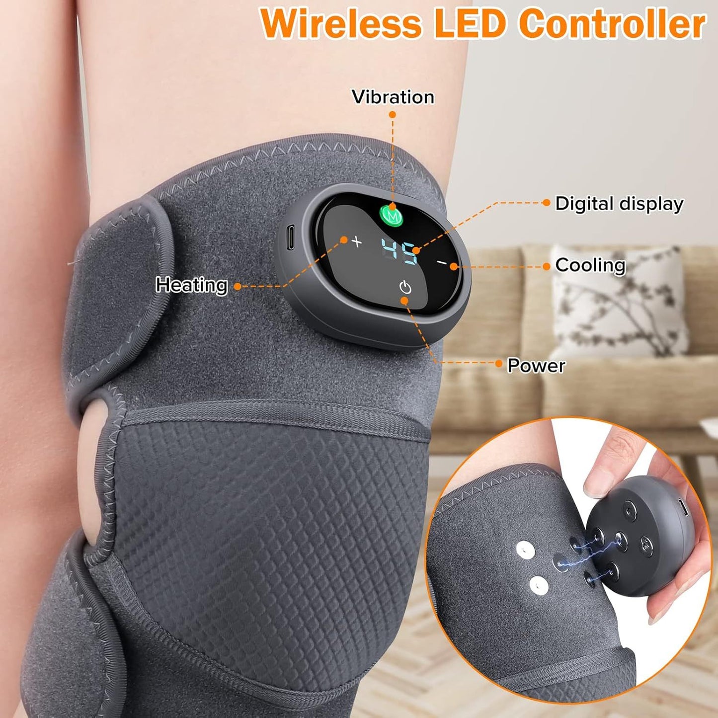 3-in-1 Heating & Vibration Knee Massager for Joint Pain Relief