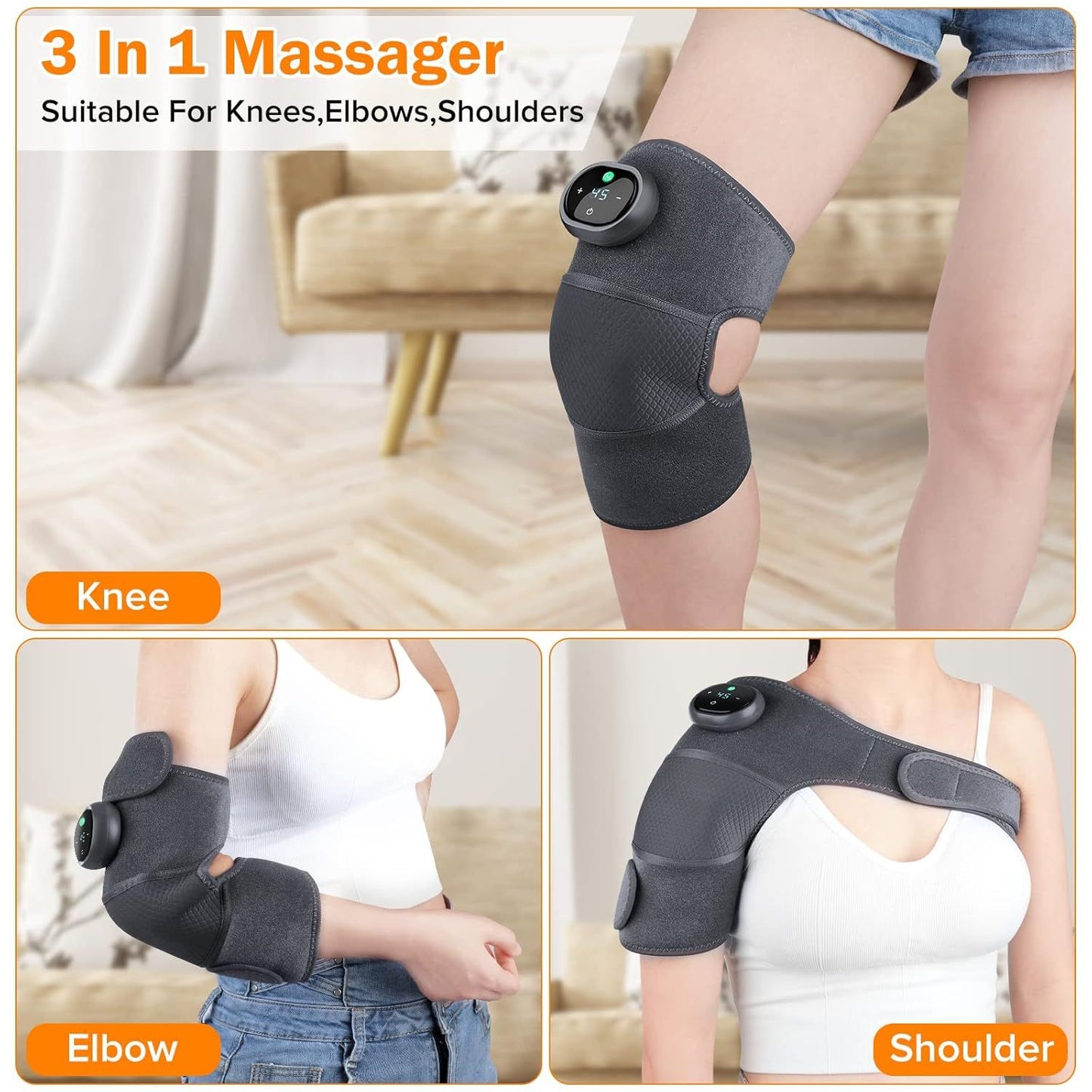 3-in-1 Heating & Vibration Knee Massager for Joint Pain Relief