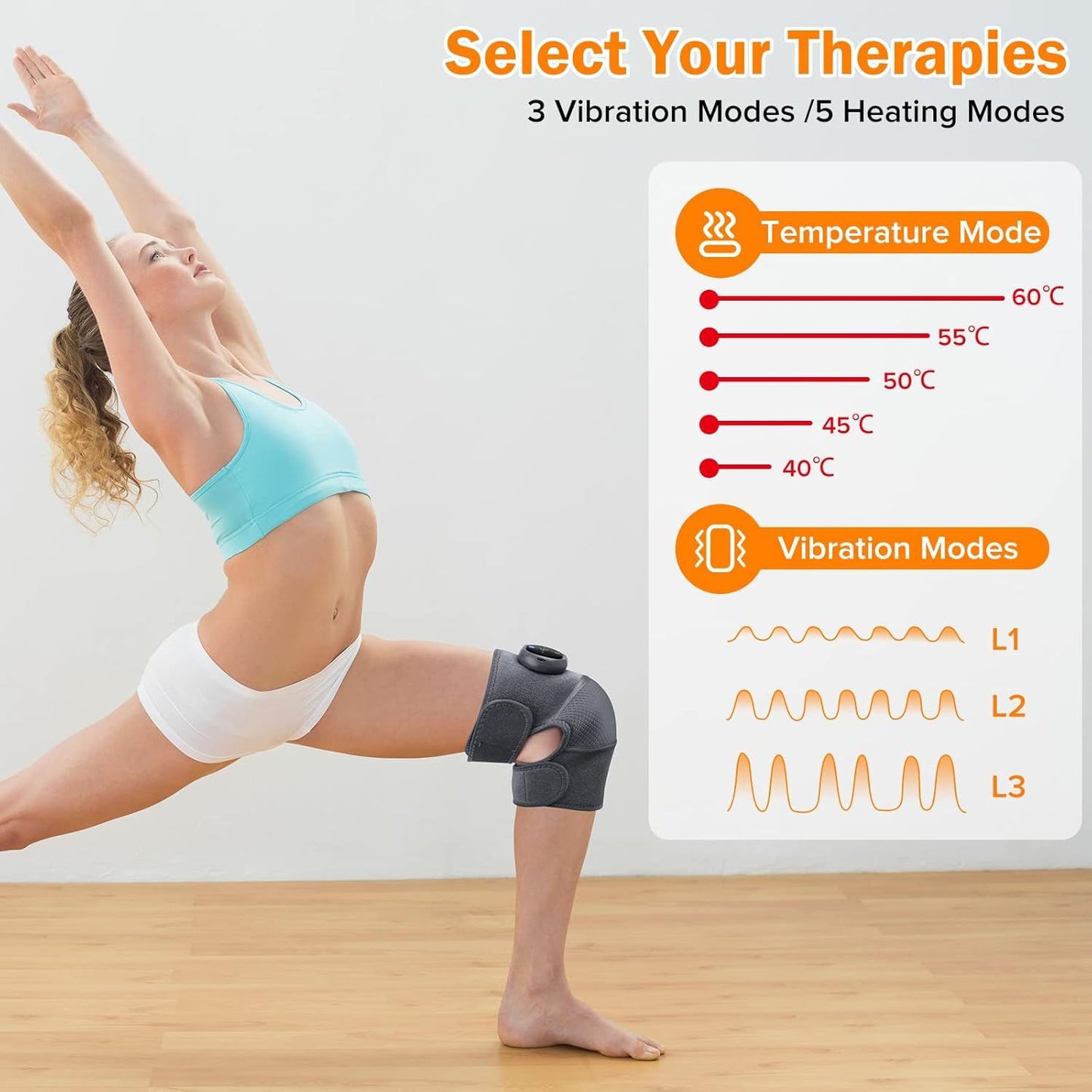 3-in-1 Heating & Vibration Knee Massager for Joint Pain Relief