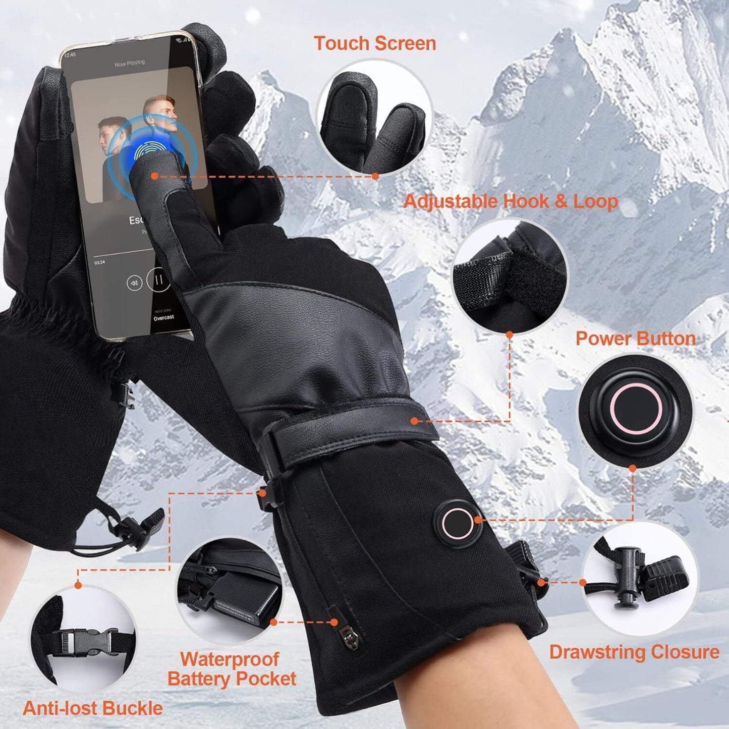 Unisex Rechargeable Heated Gloves