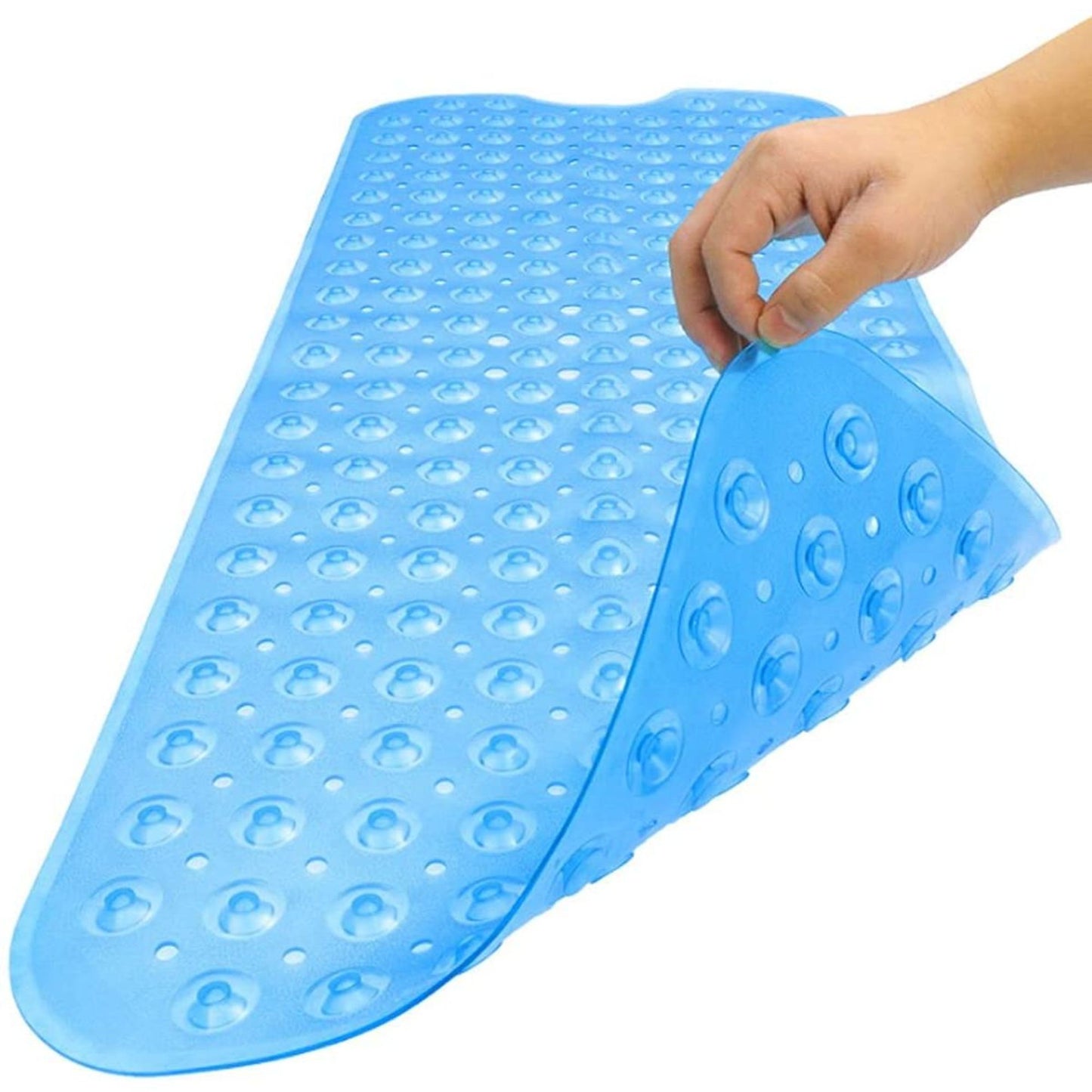 Extra-Long Clear Non-Slip Bathtub Shower Mat with Drainage Holes
