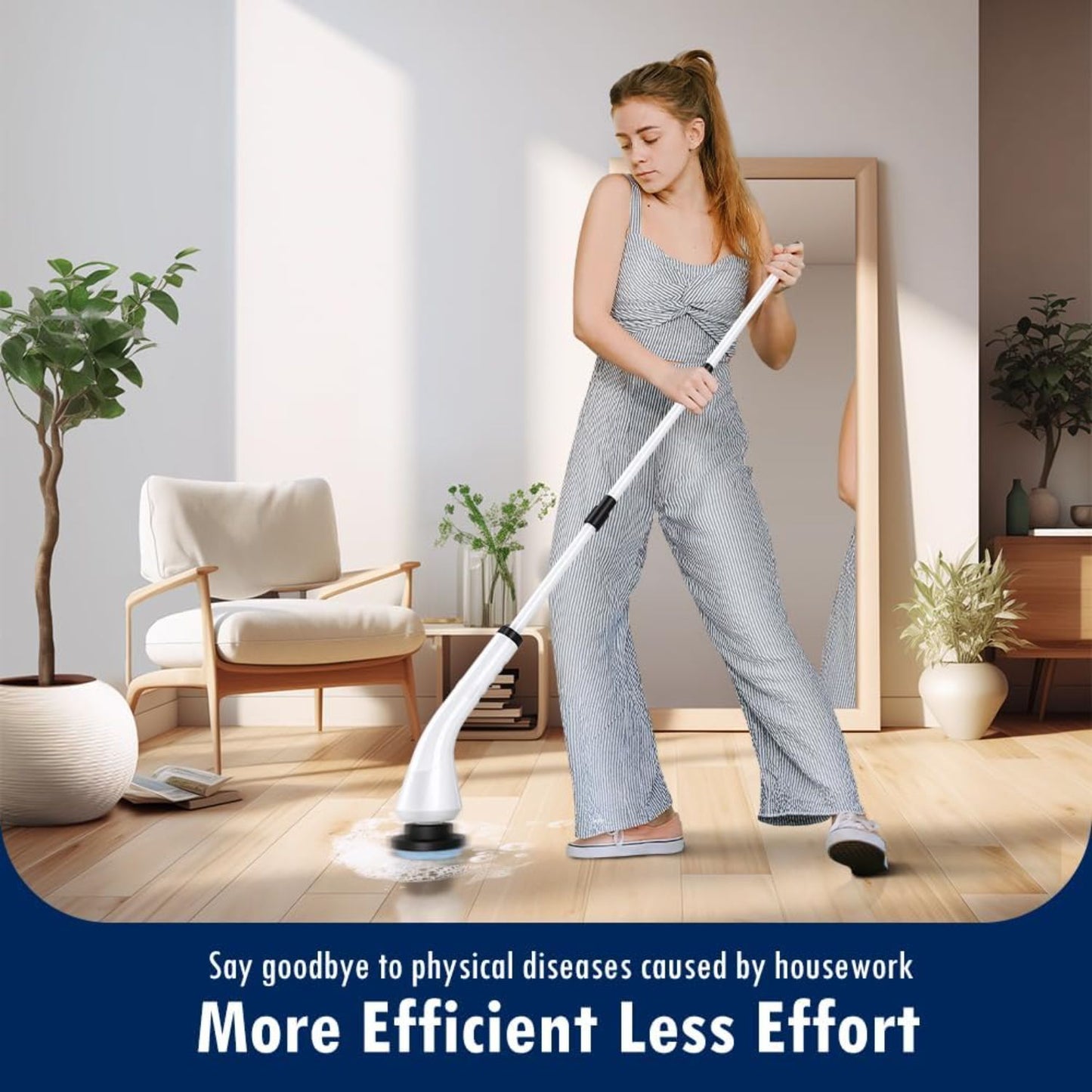 Electric Spin Scrubber with 6 Brush Heads & Adjustable Handle