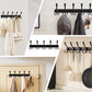 Wall Coat Hooks (2-Pack) - 35lb Capacity, Adjustable Black Metal Hangers