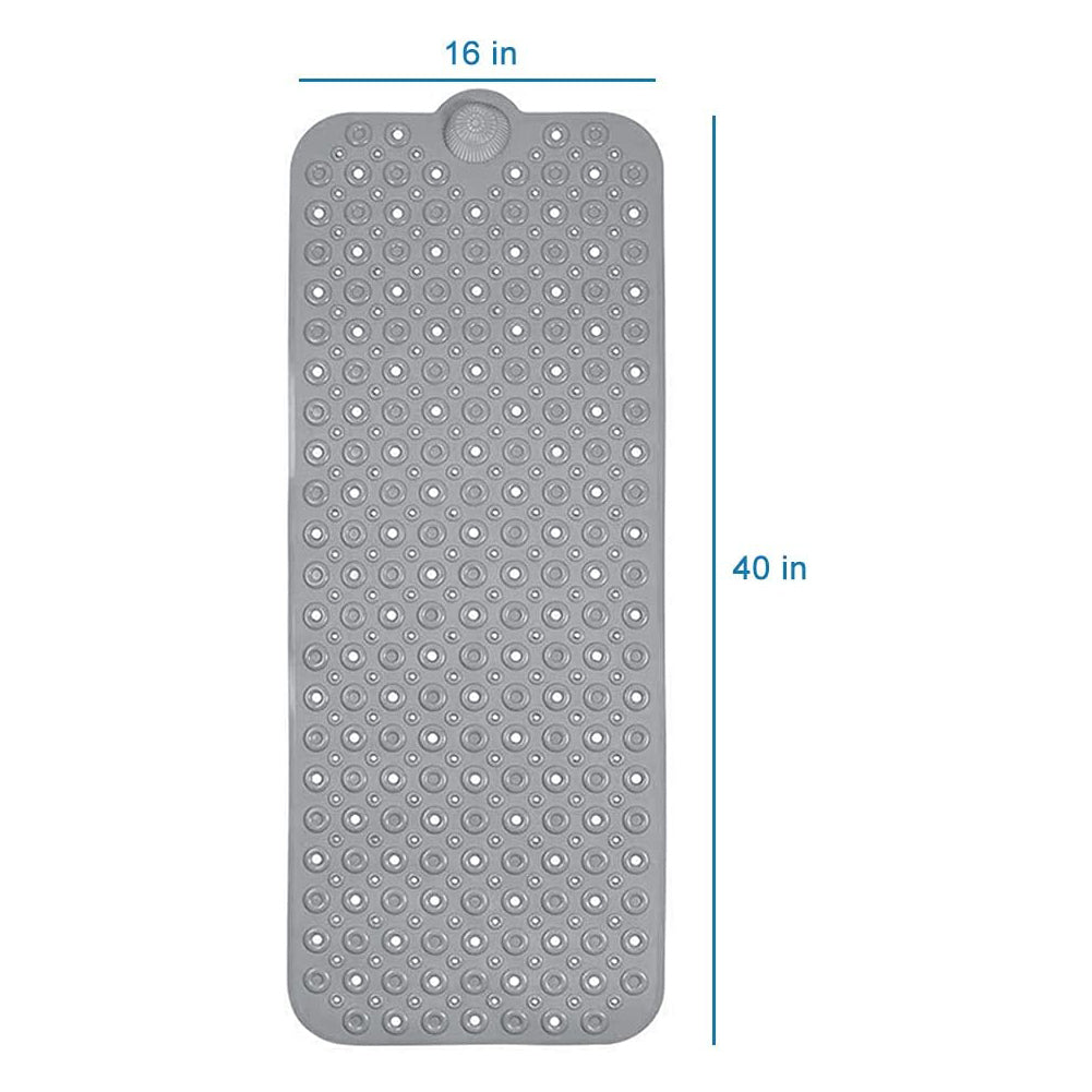 WOWMTN Bath Mat, 40 x 16 Inch Extra Large No-Slip with Drain Holes, Suction Cups, Machine Washable, Bathtub Mats Bathroom Mats, Shower Mats, Extra Long Mat Anti Slip