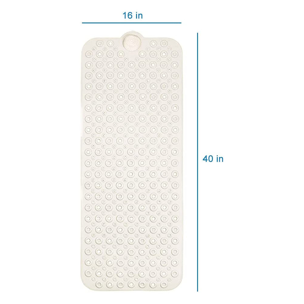 WOWMTN Bath Mat, 40 x 16 Inch Extra Large No-Slip with Drain Holes, Suction Cups, Machine Washable, Bathtub Mats Bathroom Mats, Shower Mats, Extra Long Mat Anti Slip