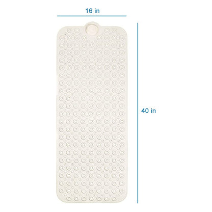 WOWMTN Bath Mat, 40 x 16 Inch Extra Large No-Slip with Drain Holes, Suction Cups, Machine Washable, Bathtub Mats Bathroom Mats, Shower Mats, Extra Long Mat Anti Slip
