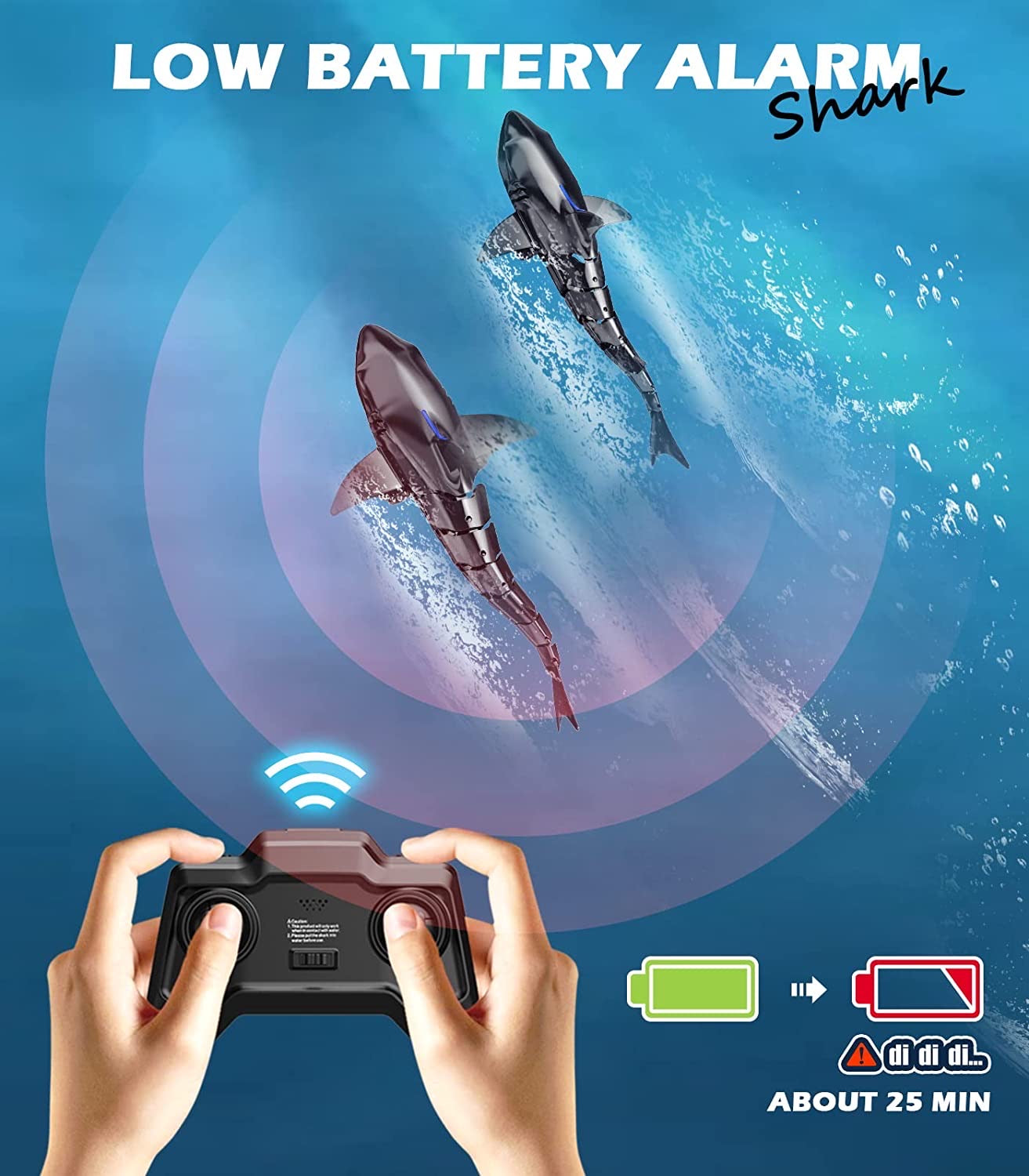 WOWMTN Remote Control Shark Pool Toys for Kids