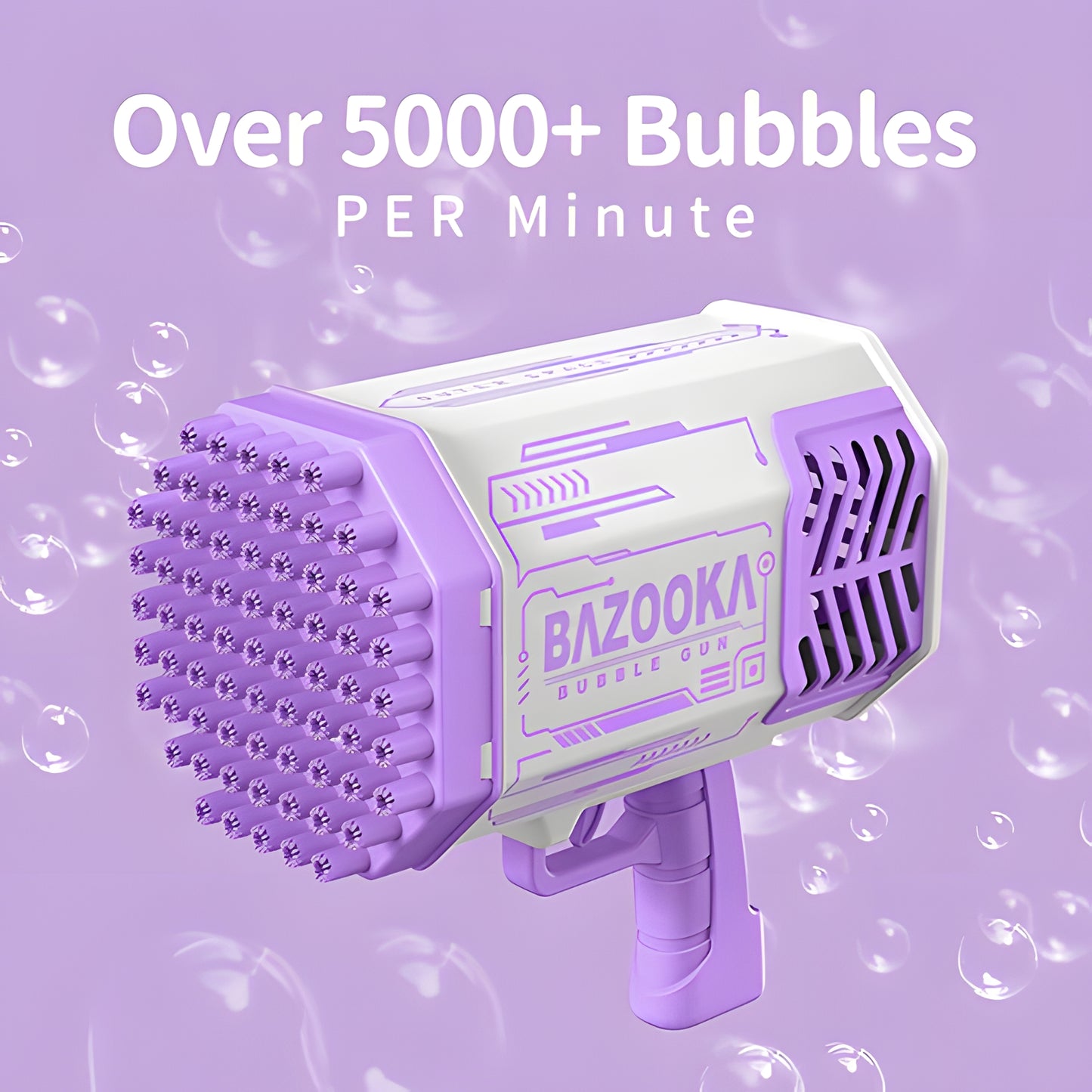 WOWMTN Bazooka Bubble Machine with Rechargeable Battery and Bubble Solution